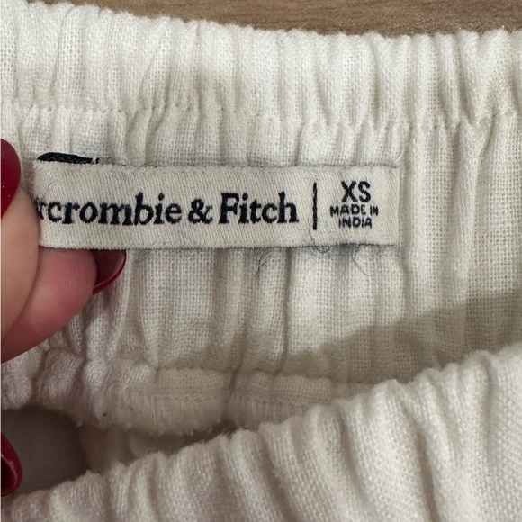 Abercrombie & Fitch Off White Ivory Linen Pull on Maxi Skirt with Slit XS - Picture 4 of 10